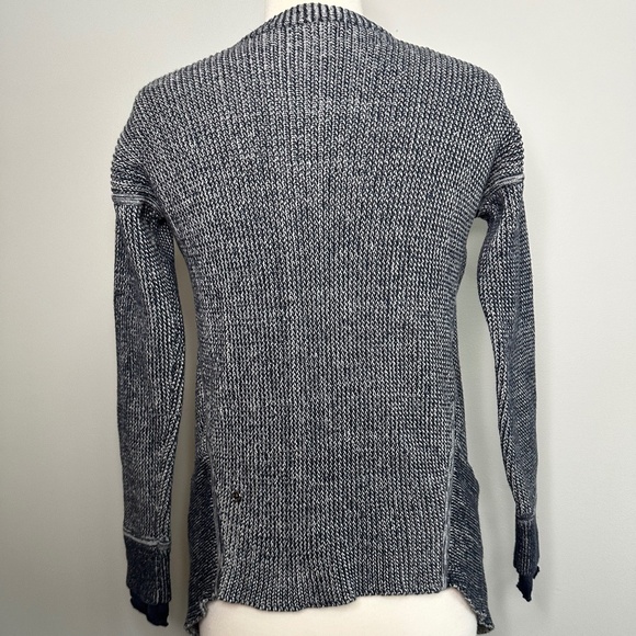 Lululemon Vestigan Chunky Rib Knit Open Sweater Cardigan 6 Navy Thumb Holes Rib - Picture 5 of 14